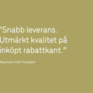 Kundrecension om snabb leverans och utmärkt kvalitet på rabattkant